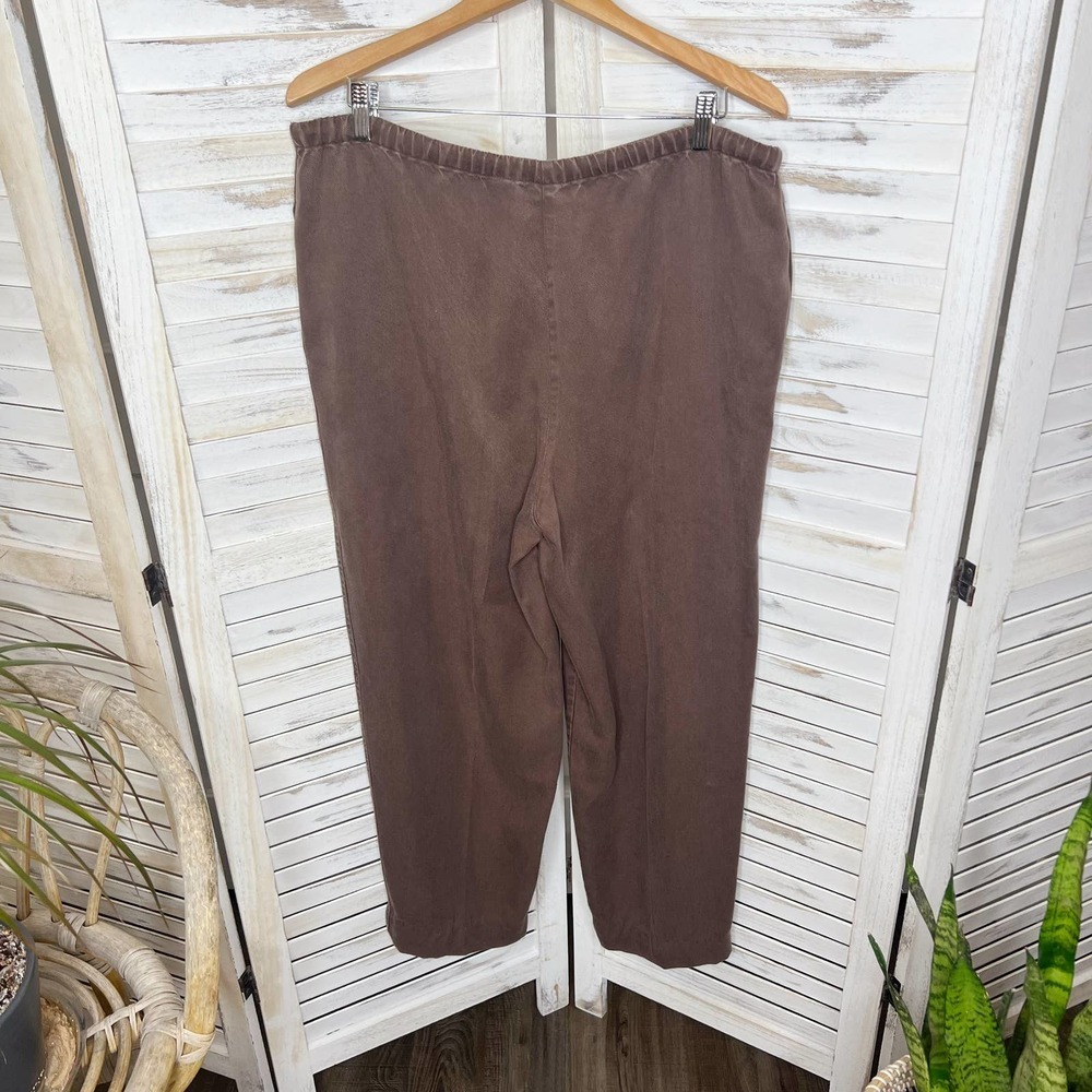 J. JILL VINTAGE Women's Tencel Lyocell Drawstring Wide Leg Lagenlook Pants Brn M - Picture 9 of 12